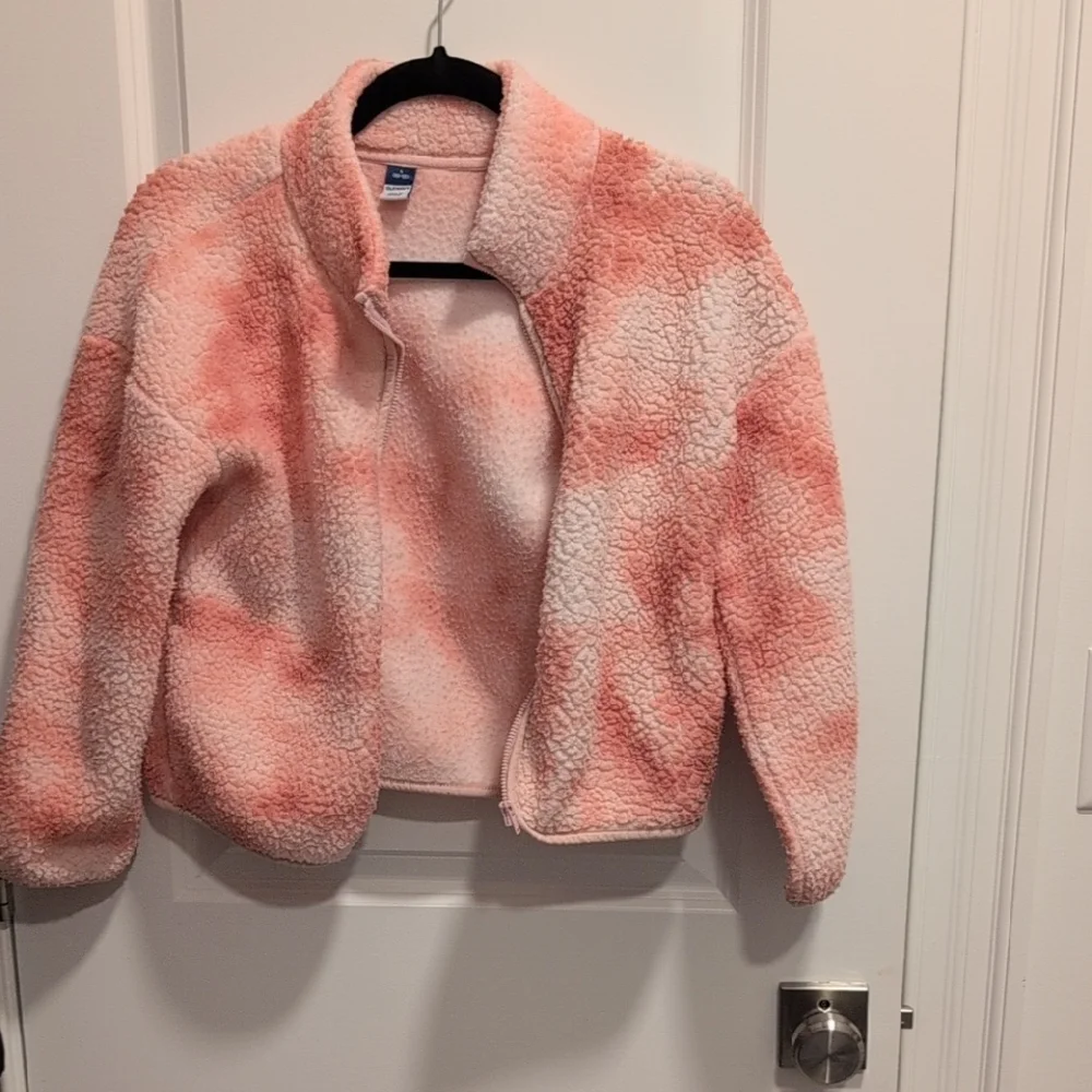 Old Navy Kids Pink and Cream Sherpa Jacket - Picture 1 of 4